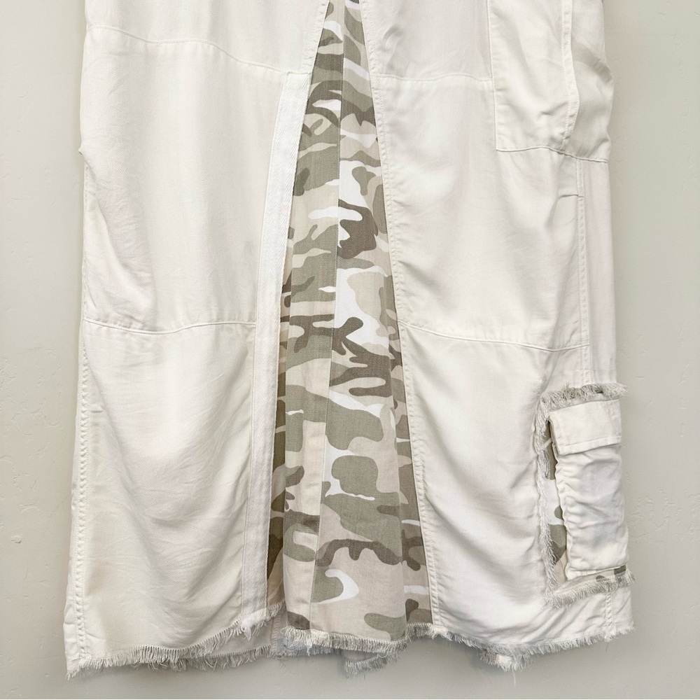 Da-Nang Off White Camo Long Maxi Skirt Cargo Silk - Picture 2 of 15